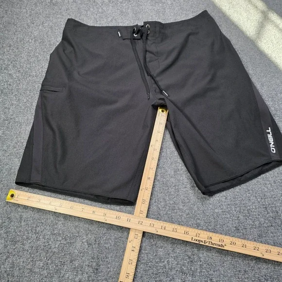 O'Neill Men Hyperfreak Board Shorts Size 36 Black Superfreak Stretch Swim Trunks - Picture 3 of 8